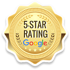 Medalha de reconhecimento de 5 estrelas no Google da JC Manutenção de sacadas